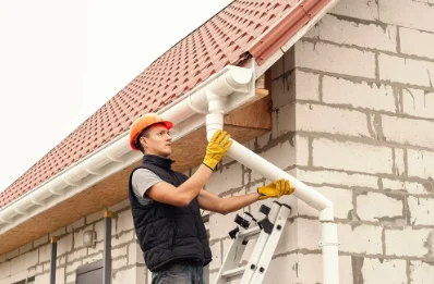 Pose et remplacement de gouttières au Thuit de l'Oison